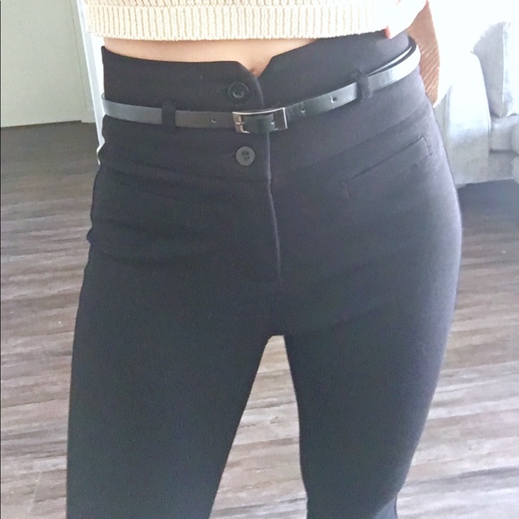 NINA HIGH RISE BLACK PANTS WITH BELT INCLUDED - Picture 5 of 8